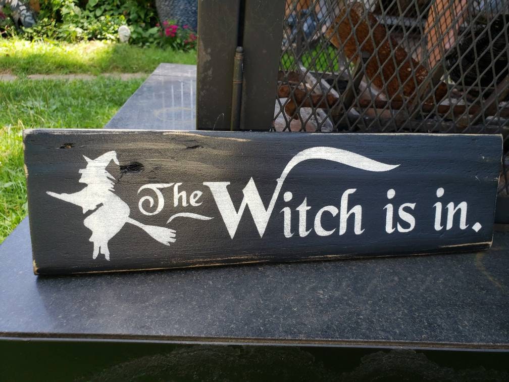 The Witch is In Sign Halloween Witch Sign