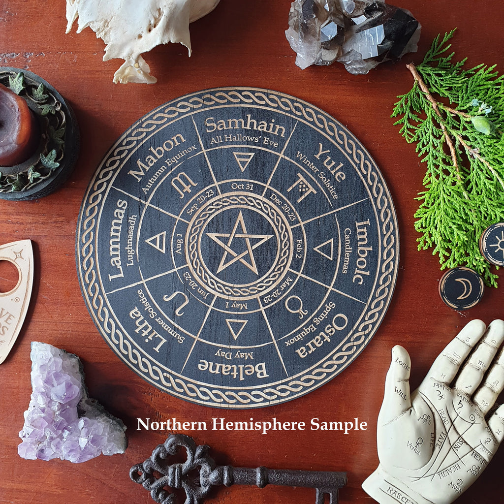 Celestial Moth Wheel of the Year // Pagan Witch Calendar Board // Celtic Sabbat Board
