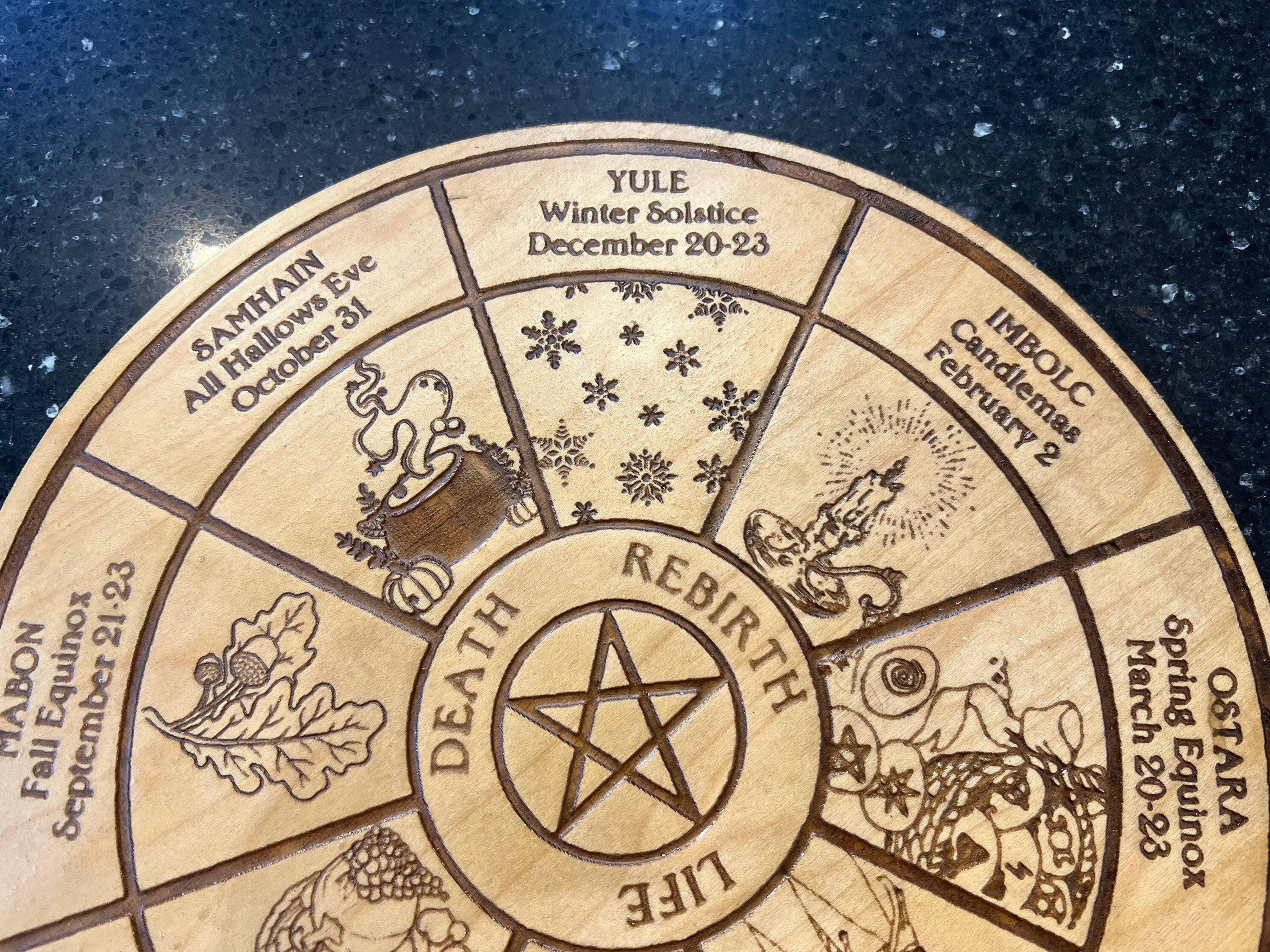 Custom Wheel of The Year - Sabbat - Wheel Of The Year - Pagan Calendar - Calendar - Witchy - Pagan - Druid - Yule - Beltane - Samhain