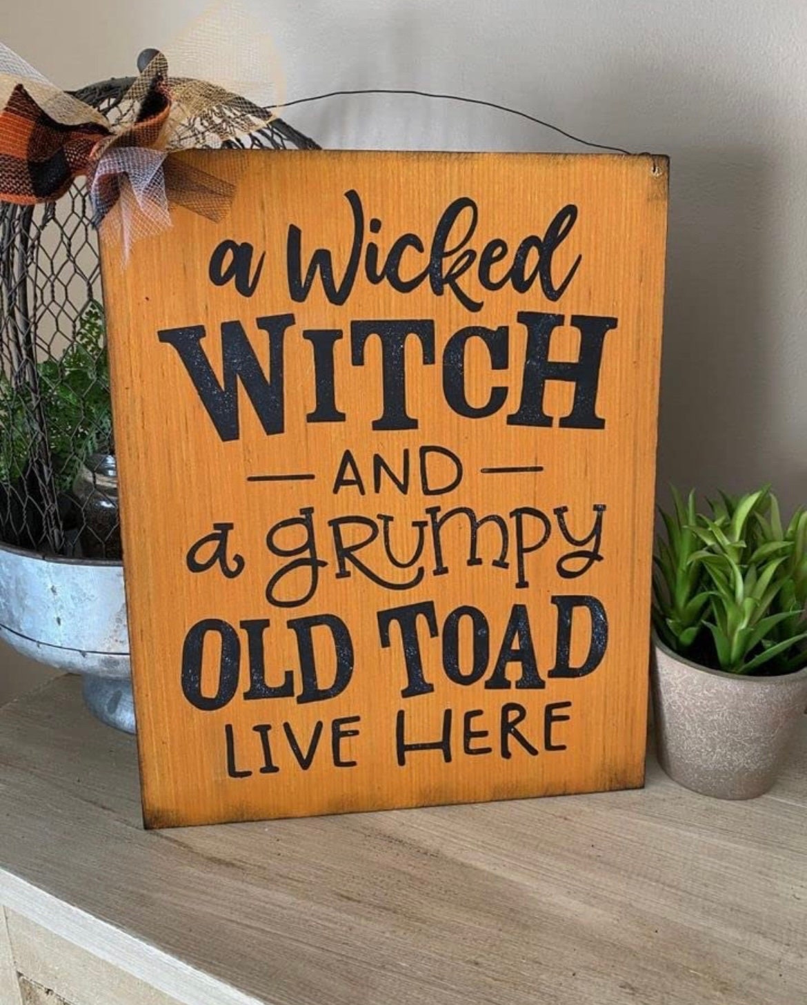 Halloween fall home decorations hanging wooden sign decor