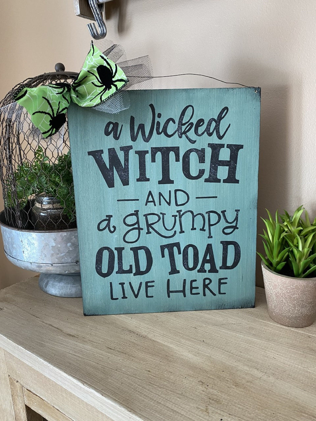 Halloween fall home decorations hanging wooden sign decor