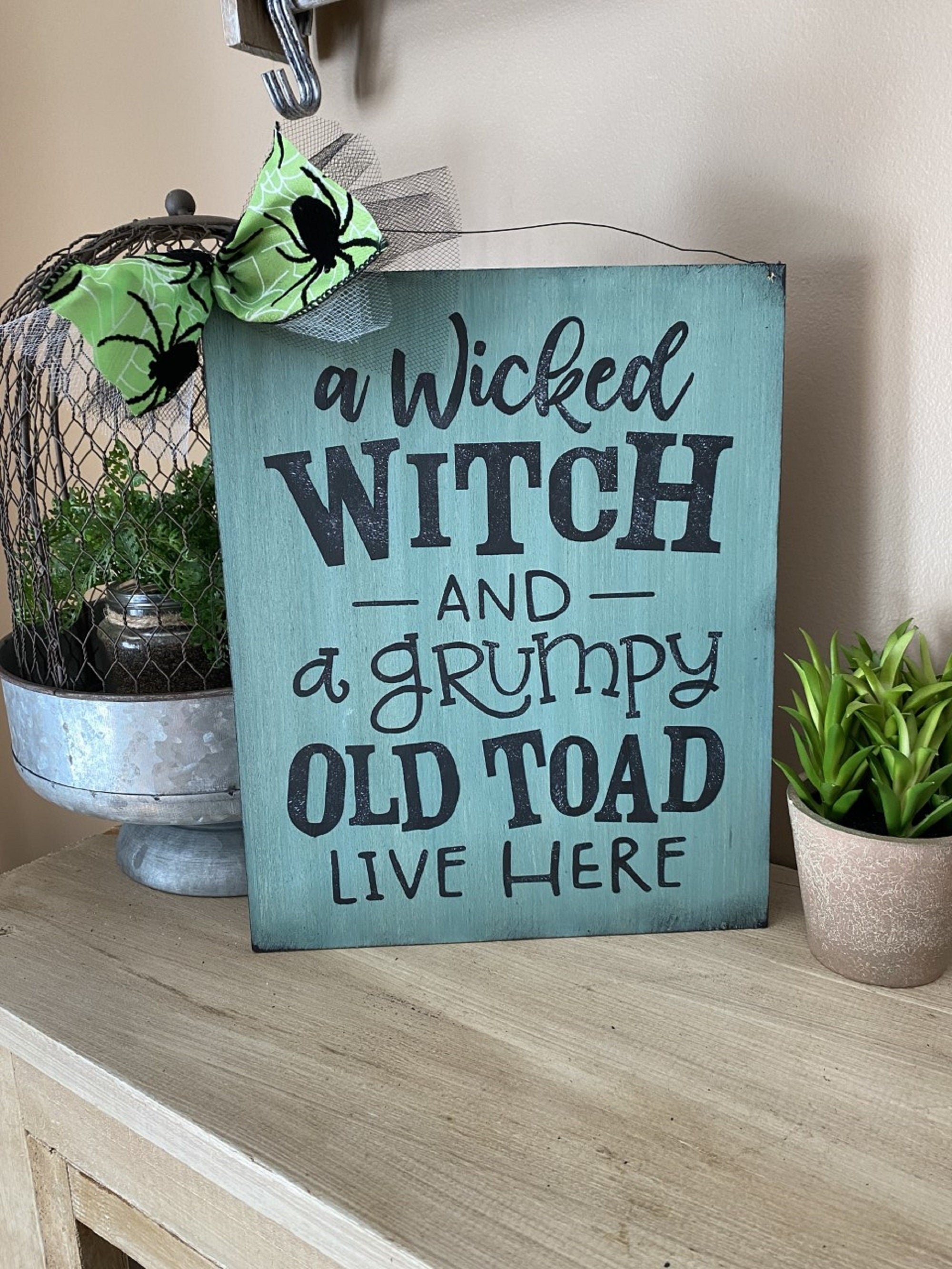 Halloween fall home decorations hanging wooden sign decor