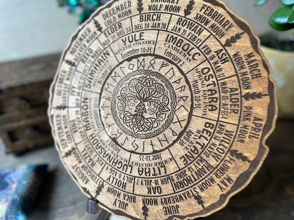 Celtic Tree of Life Calendar, Wheel Of The Year Wood Sign, Tree of Life, Pagan Calendar, Witchcraft, Witch Planner, Witch Altar, Witch Decor