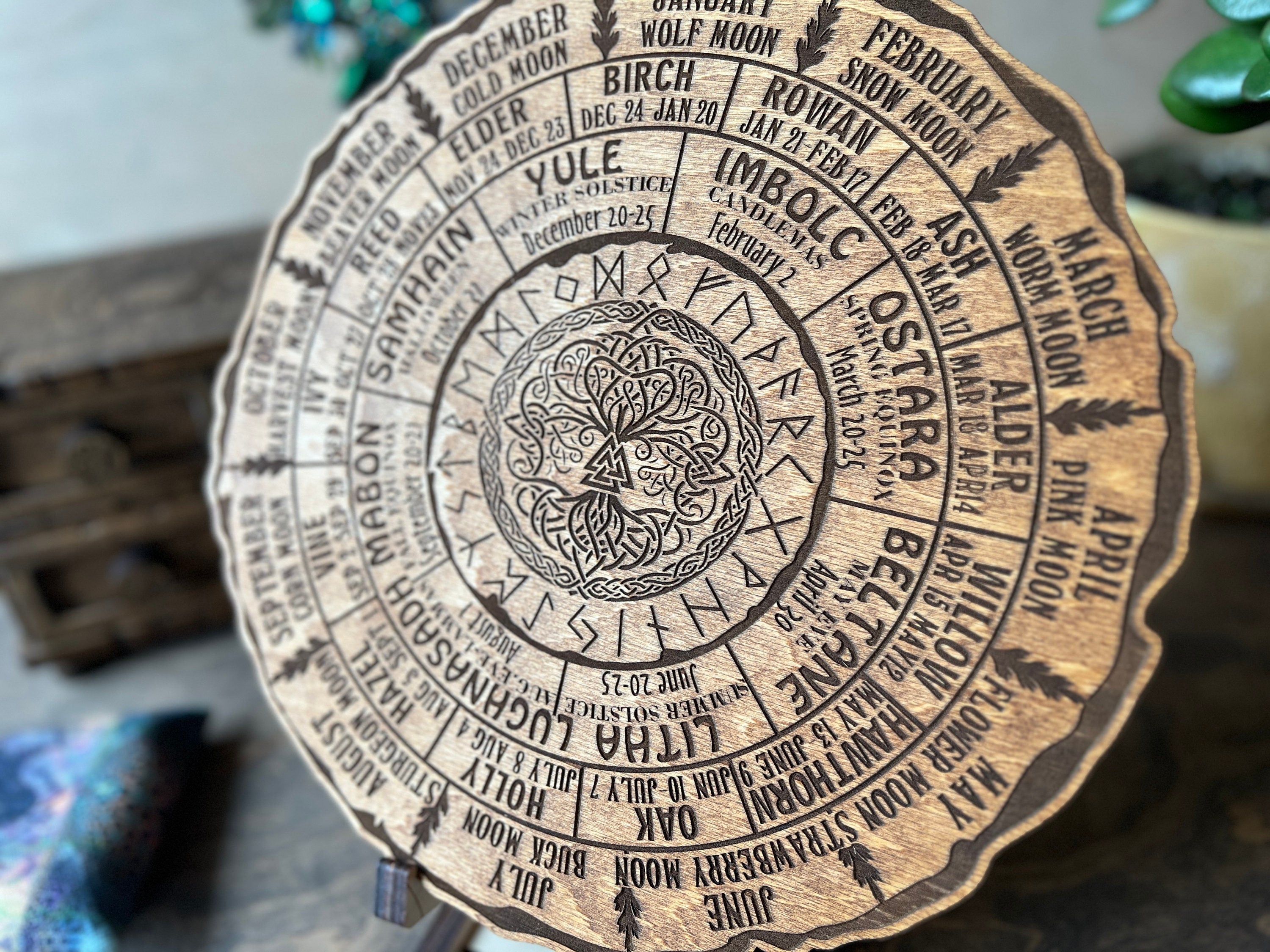 Celtic Tree of Life Calendar, Wheel Of The Year Wood Sign, Tree of Life, Pagan Calendar, Witchcraft, Witch Planner, Witch Altar, Witch Decor
