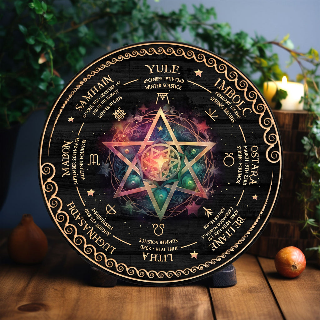 Personalized Wheel Of The Year Sign, Tree of Life Wheel Of The Year, Wicca Wheel Of The Year, Witch Calendar 2024, Pagan Advent Calendar