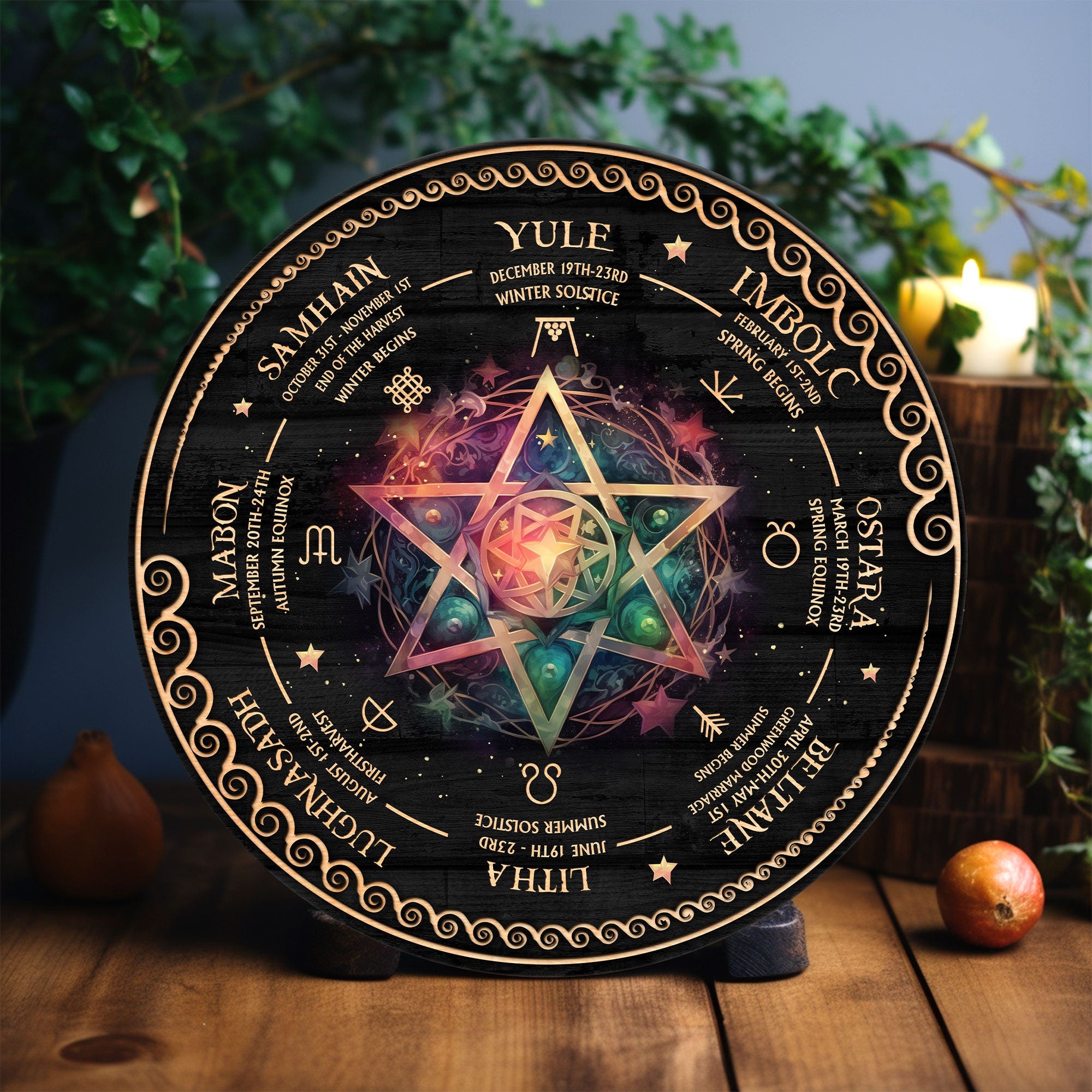 Personalized Wheel Of The Year Sign, Tree of Life Wheel Of The Year, Wicca Wheel Of The Year, Witch Calendar 2024, Pagan Advent Calendar