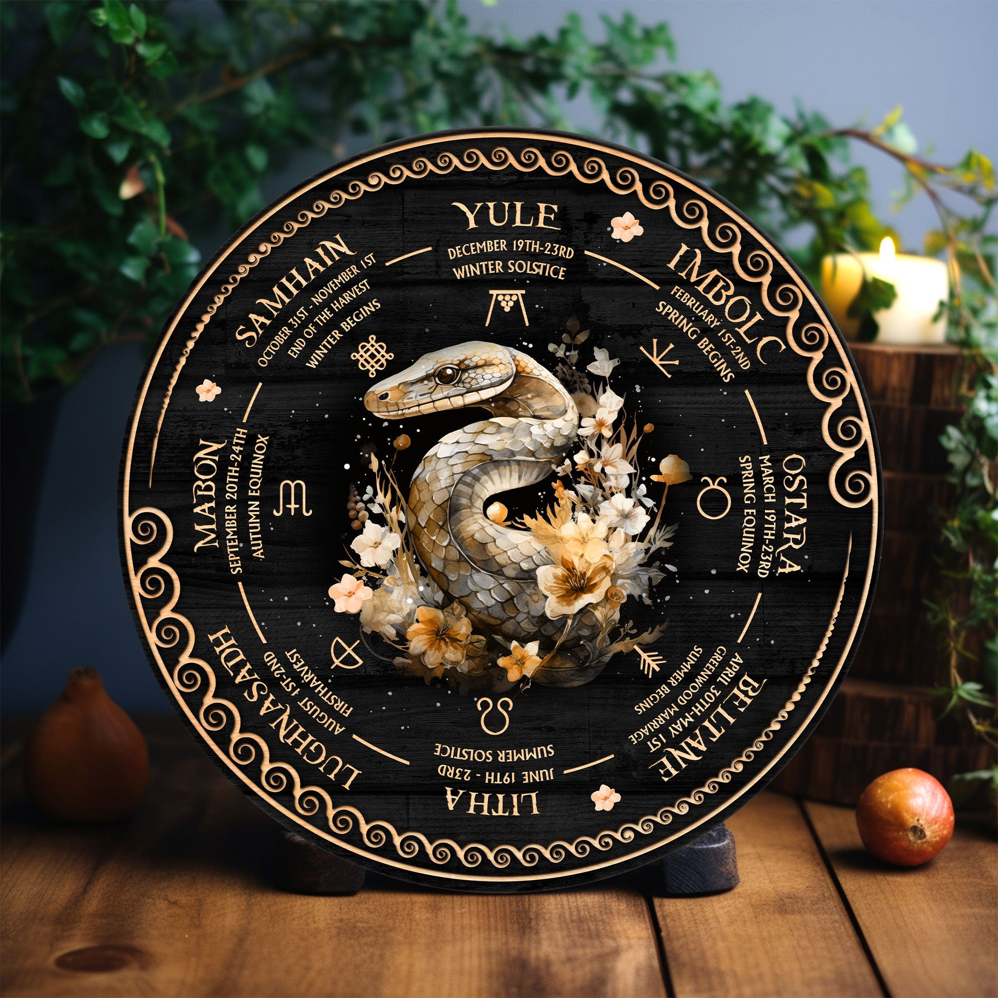 Personalized Wheel Of The Year Sign, Tree of Life Wheel Of The Year, Wicca Wheel Of The Year, Witch Calendar 2024, Pagan Advent Calendar
