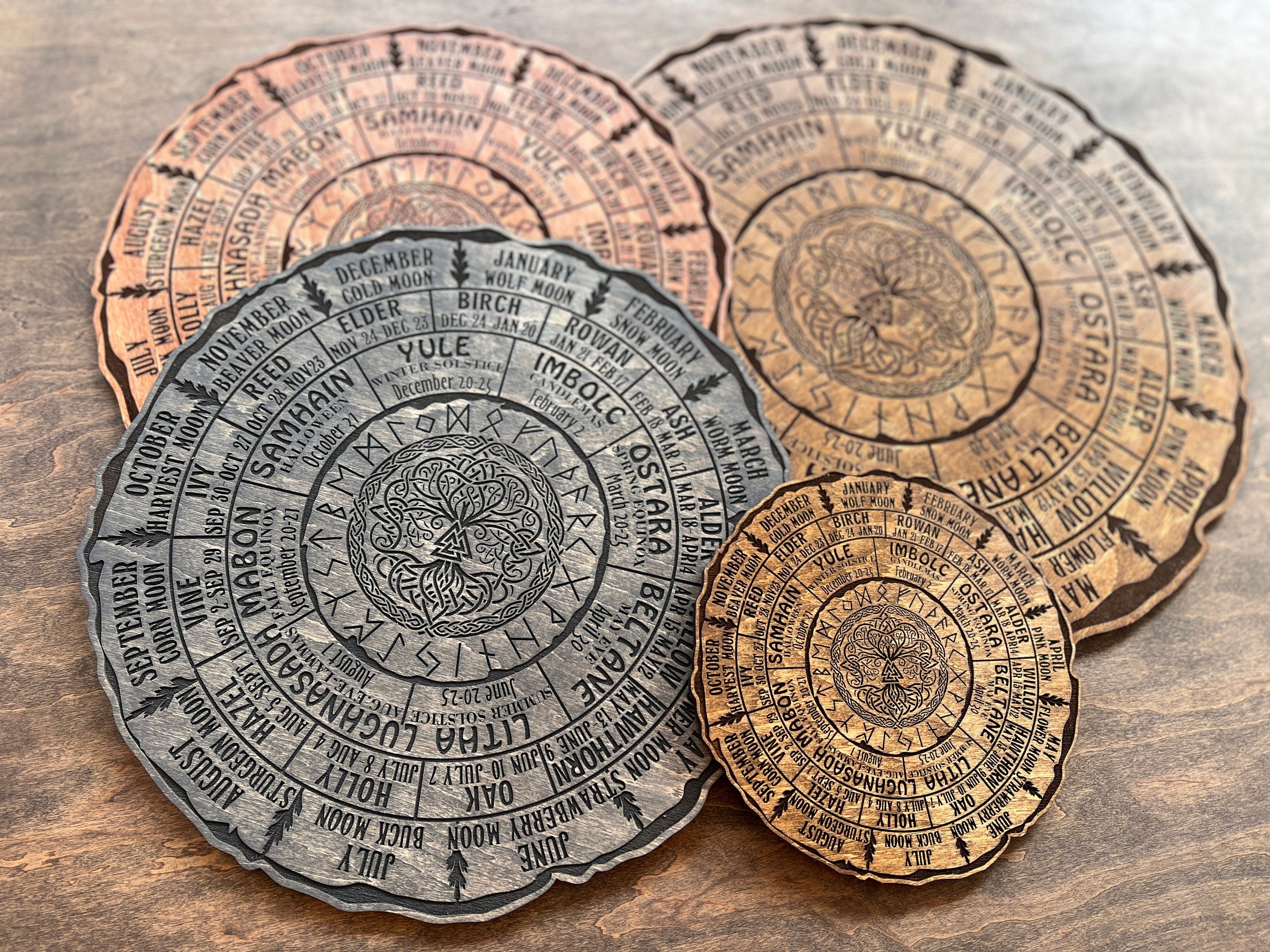 Celtic Tree of Life Calendar, Wheel Of The Year Wood Sign, Tree of Life, Pagan Calendar, Witchcraft, Witch Planner, Witch Altar, Witch Decor