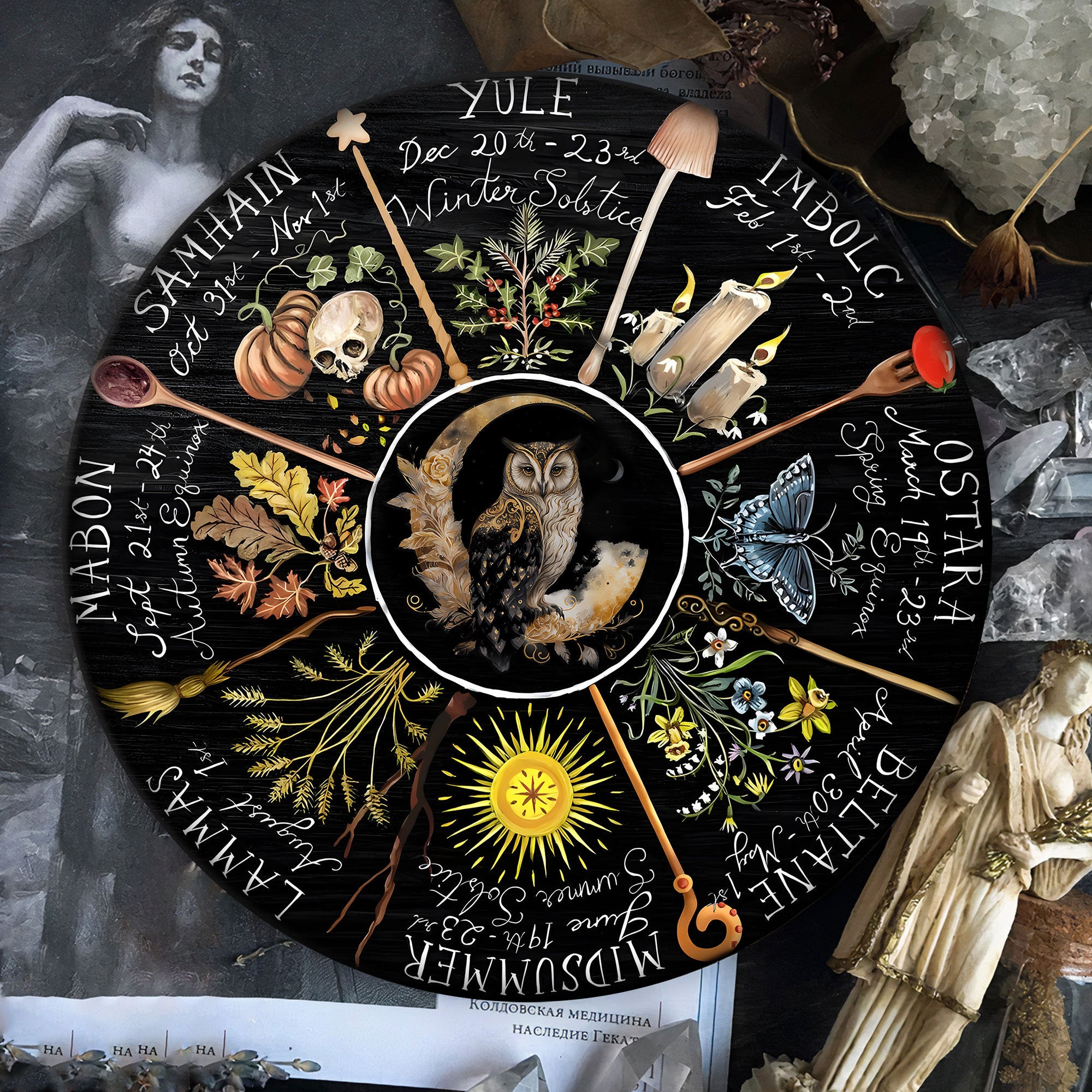 Wheel Of The Year, Pagan Calendar, Waldorf Calendar, Witchcraft, Wicca, Witch, Grimoire, Wiccan, Moon Phases, Witchy, Montessori Calendar