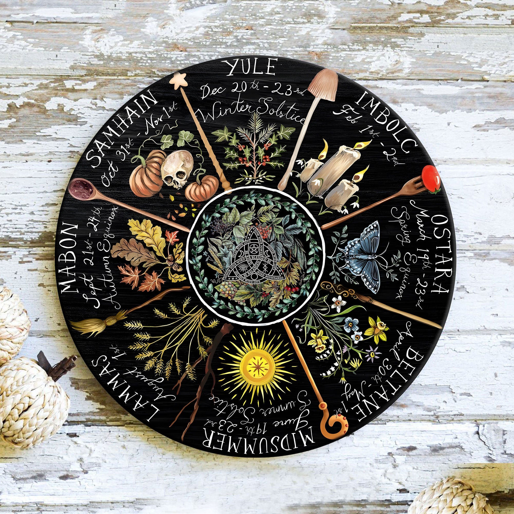 Wheel Of The Year, Pagan Calendar, Waldorf Calendar, Witchcraft, Wicca, Witch, Grimoire, Wiccan, Moon Phases, Witchy, Montessori Calendar