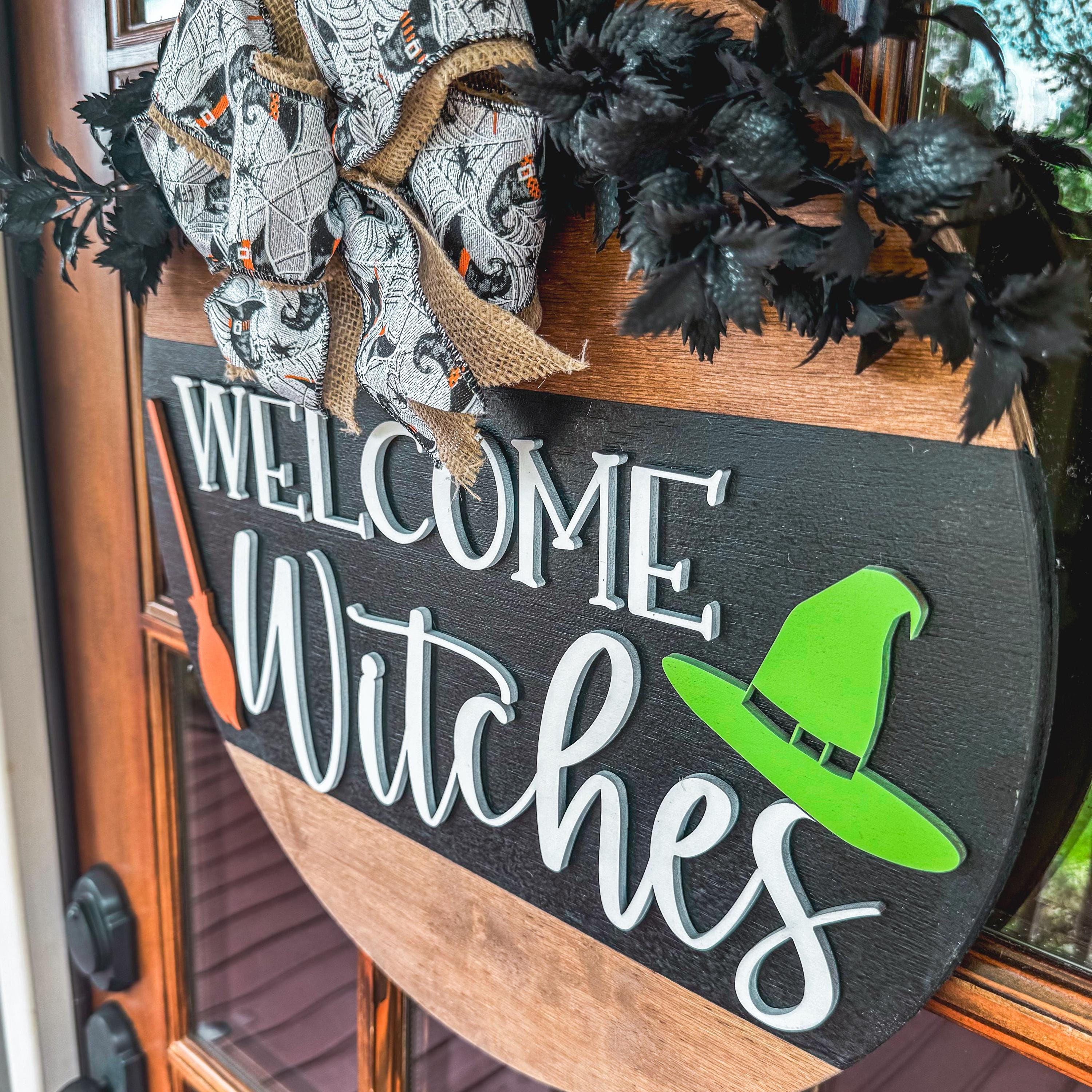 Welcome Halloween Wooden Door Hanger