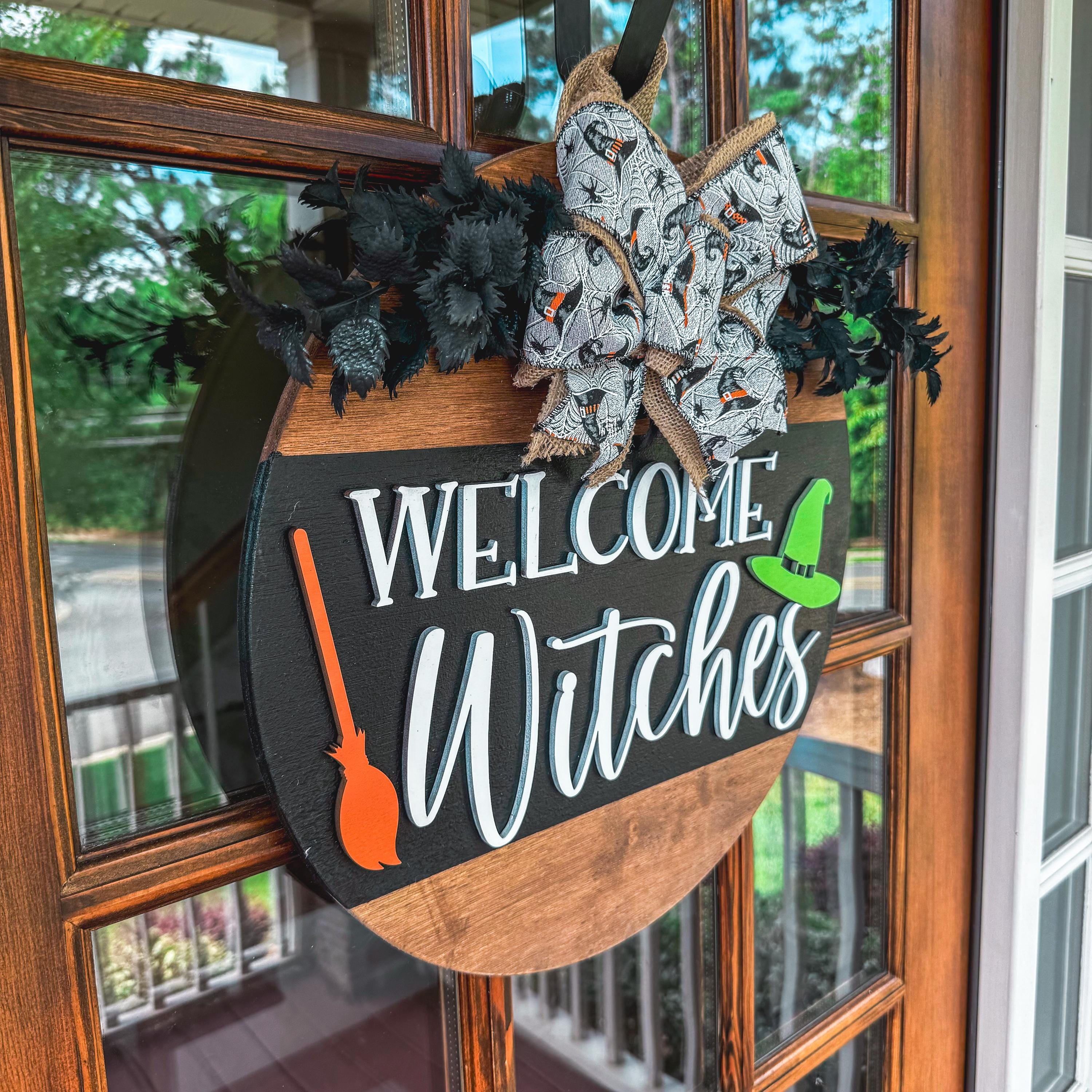 Welcome Halloween Wooden Door Hanger