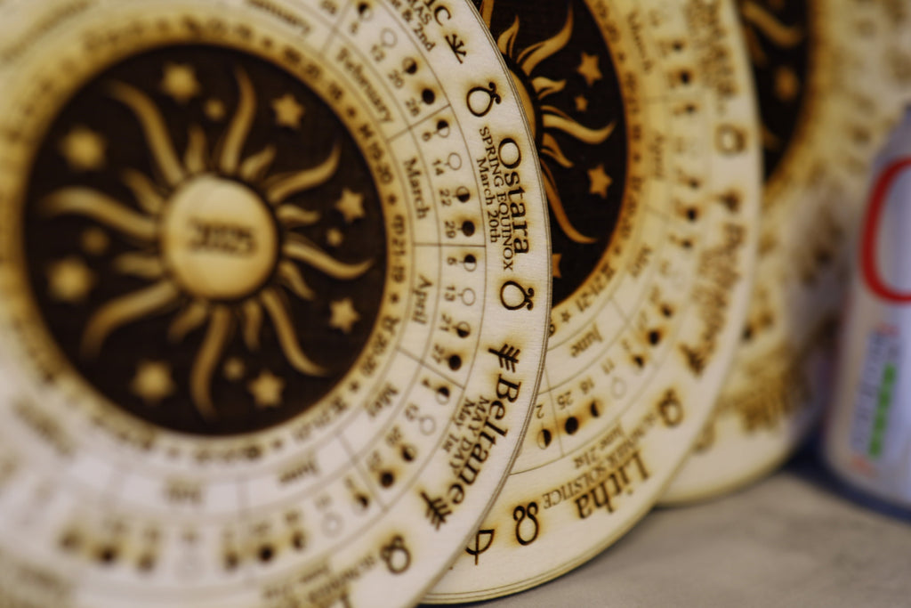 2025 Wheel of the year Moon phase calendar, available in 3 sizes, Moon and Stars Design, Festivals & Seasons, wicca, pagan, altar, unique