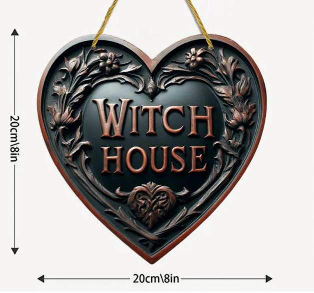 Enchanting Wooden Witch's Cottage Sign