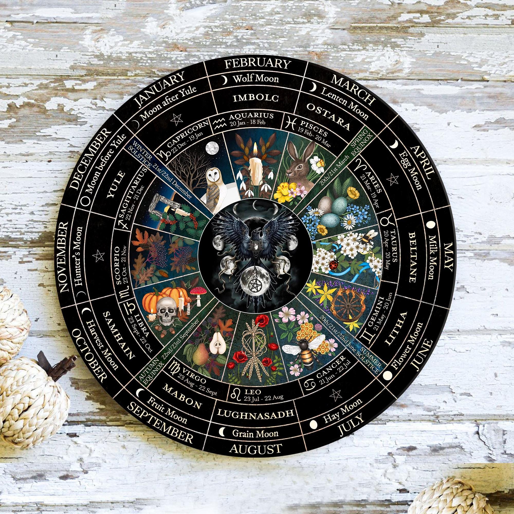Wheel Of The Year, Pagan Calendar, Witchcraft, Wicca, Witch, Grimoire, Wiccan, Samhain, Yule, Moon Phases, Witchy