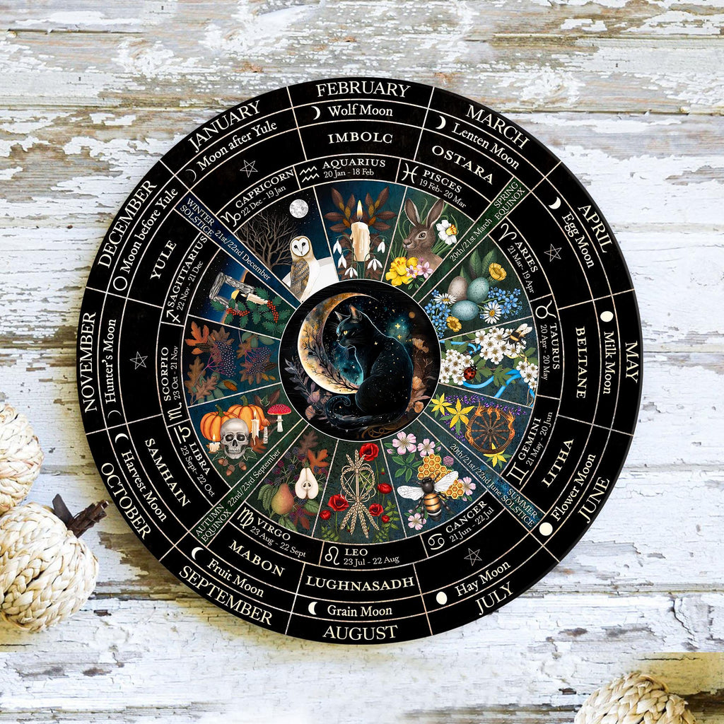 Wheel Of The Year, Pagan Calendar, Witchcraft, Wicca, Witch, Grimoire, Wiccan, Samhain, Yule, Moon Phases, Witchy
