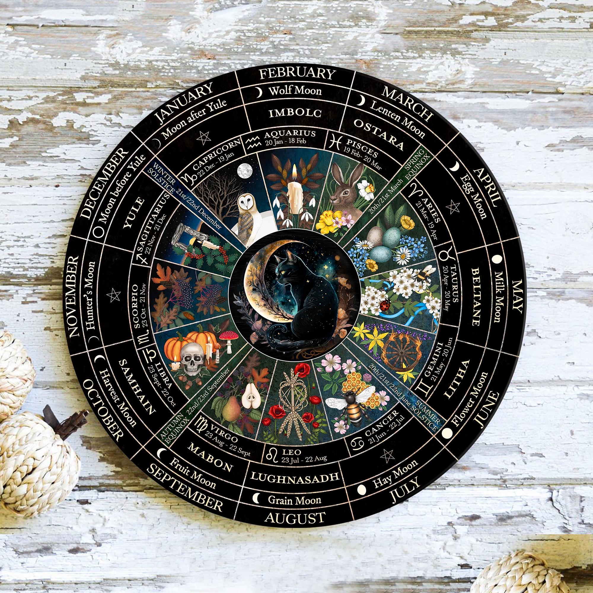Wheel Of The Year, Pagan Calendar, Witchcraft, Wicca, Witch, Grimoire, Wiccan, Samhain, Yule, Moon Phases, Witchy