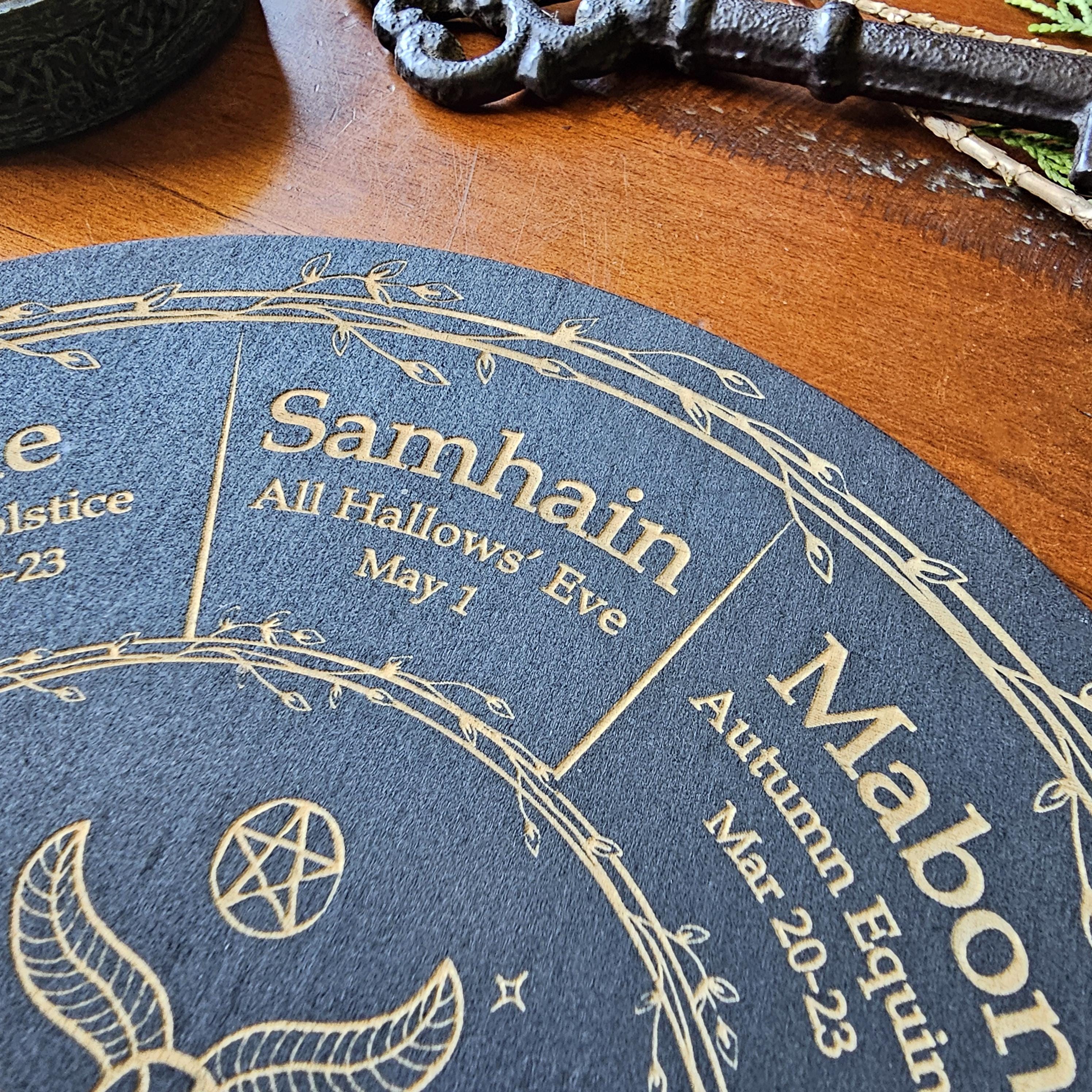 Celestial Moth Wheel of the Year // Pagan Witch Calendar Board // Celtic Sabbat Board