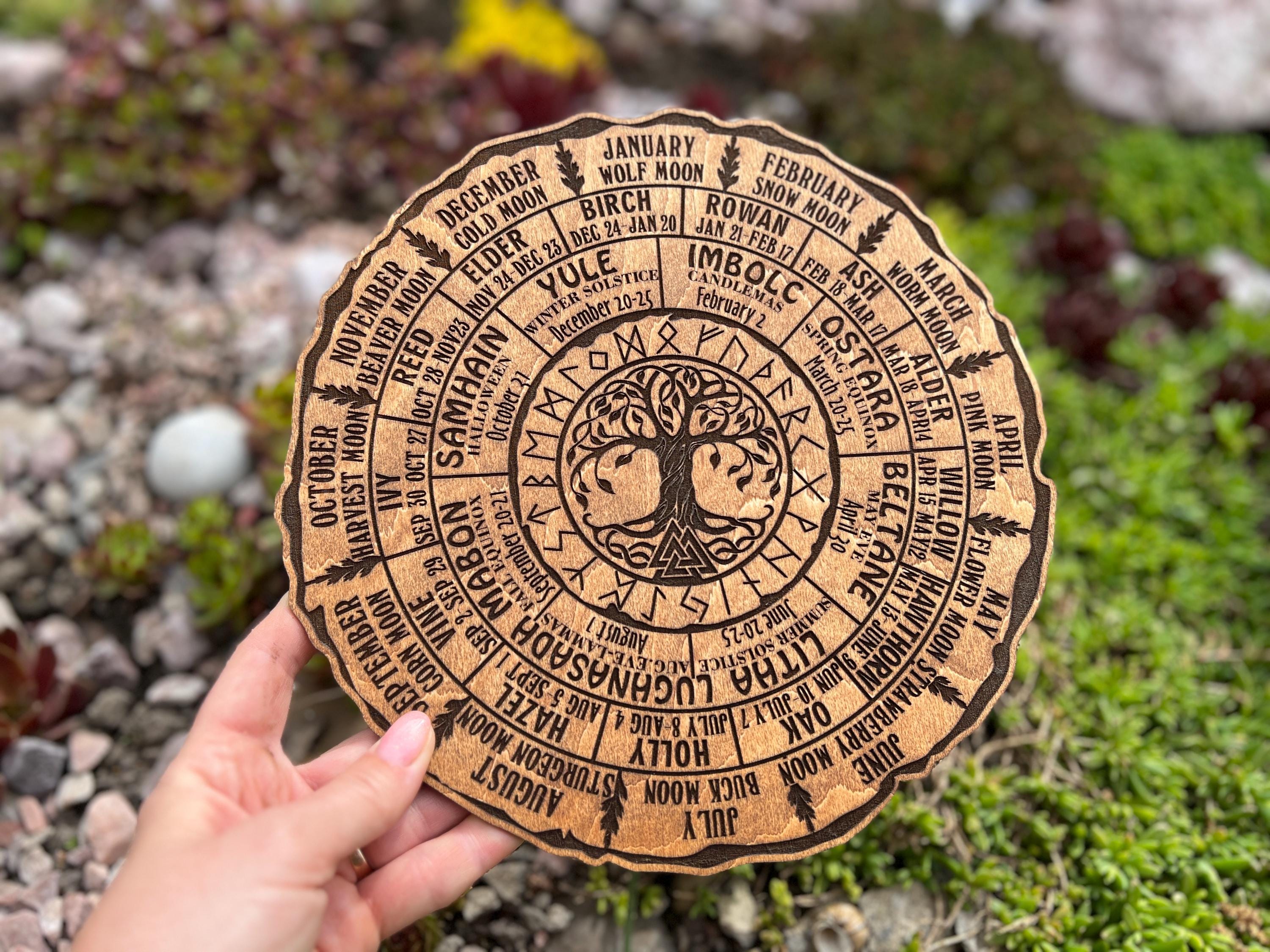 Wheel Of The Year Wood Sign, Celtic Tree of Life Calendar, Tree of Life, Pagan Calendar, Witchcraft, Wheel of Life, Witch Altar, Witch Decor