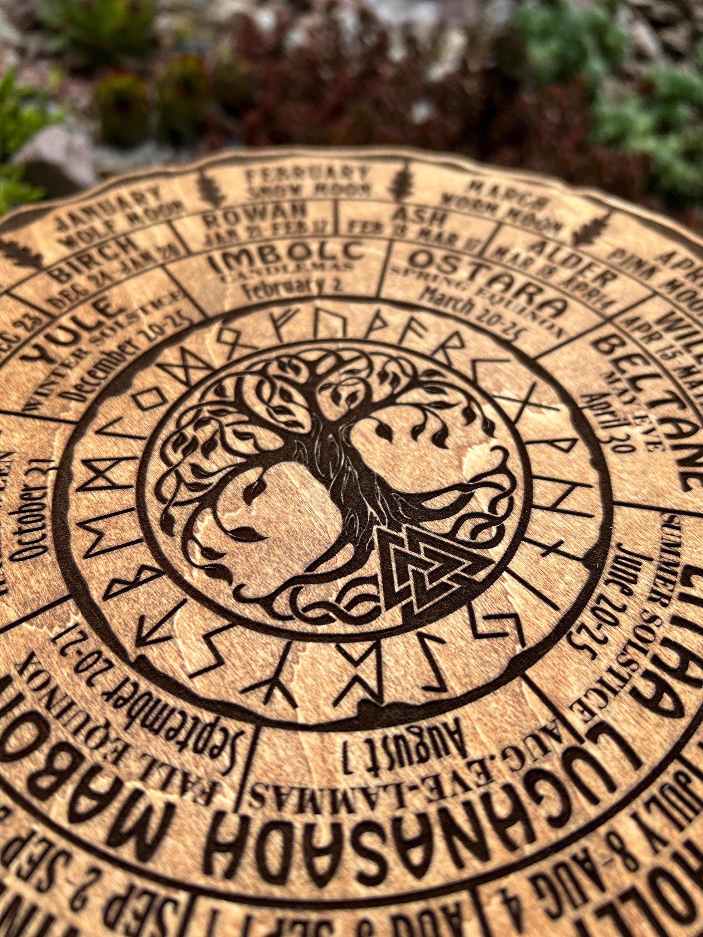Wheel Of The Year Wood Sign, Celtic Tree of Life Calendar, Tree of Life, Pagan Calendar, Witchcraft, Wheel of Life, Witch Altar, Witch Decor