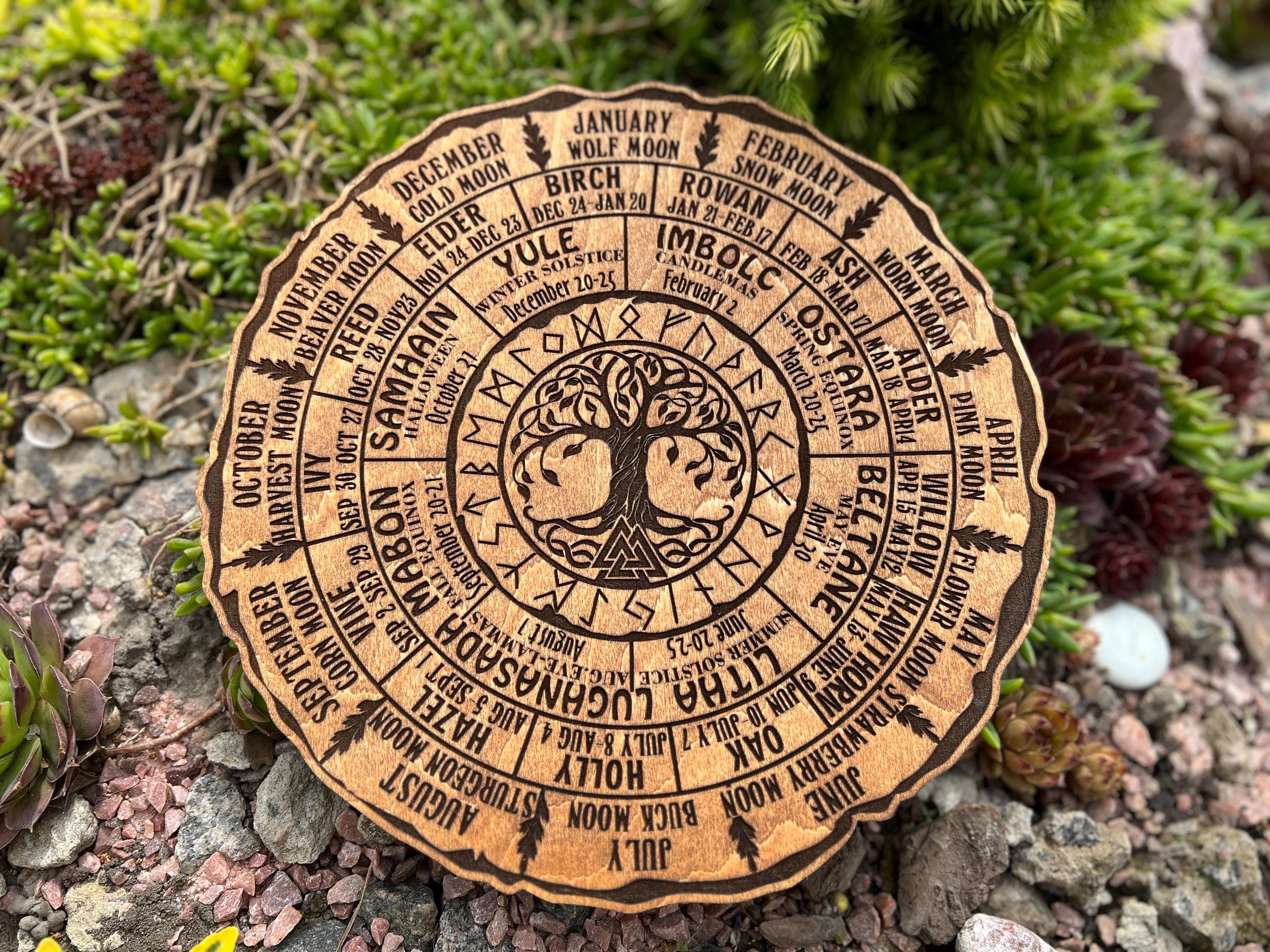 Wheel Of The Year Wood Sign, Celtic Tree of Life Calendar, Tree of Life, Pagan Calendar, Witchcraft, Wheel of Life, Witch Altar, Witch Decor