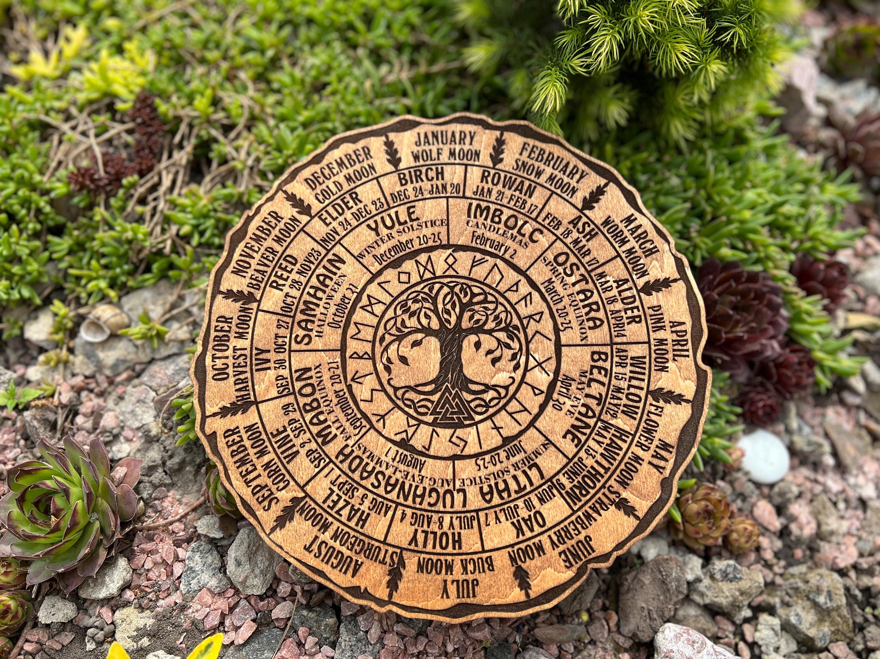 Wheel Of The Year Wood Sign, Celtic Tree of Life Calendar, Tree of Life, Pagan Calendar, Witchcraft, Wheel of Life, Witch Altar, Witch Decor