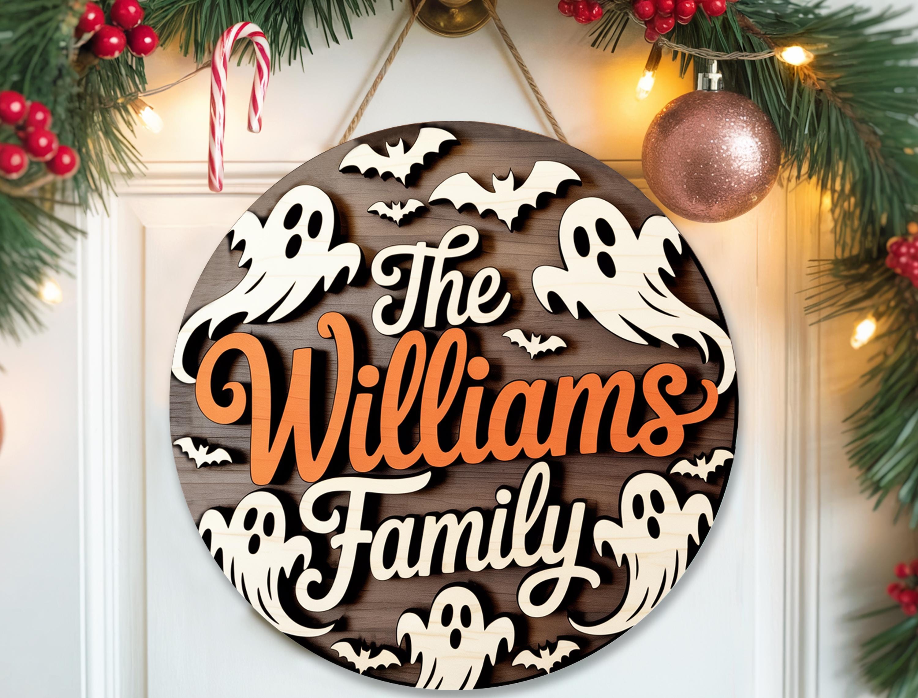 Personalized Halloween Ghost Family Sign