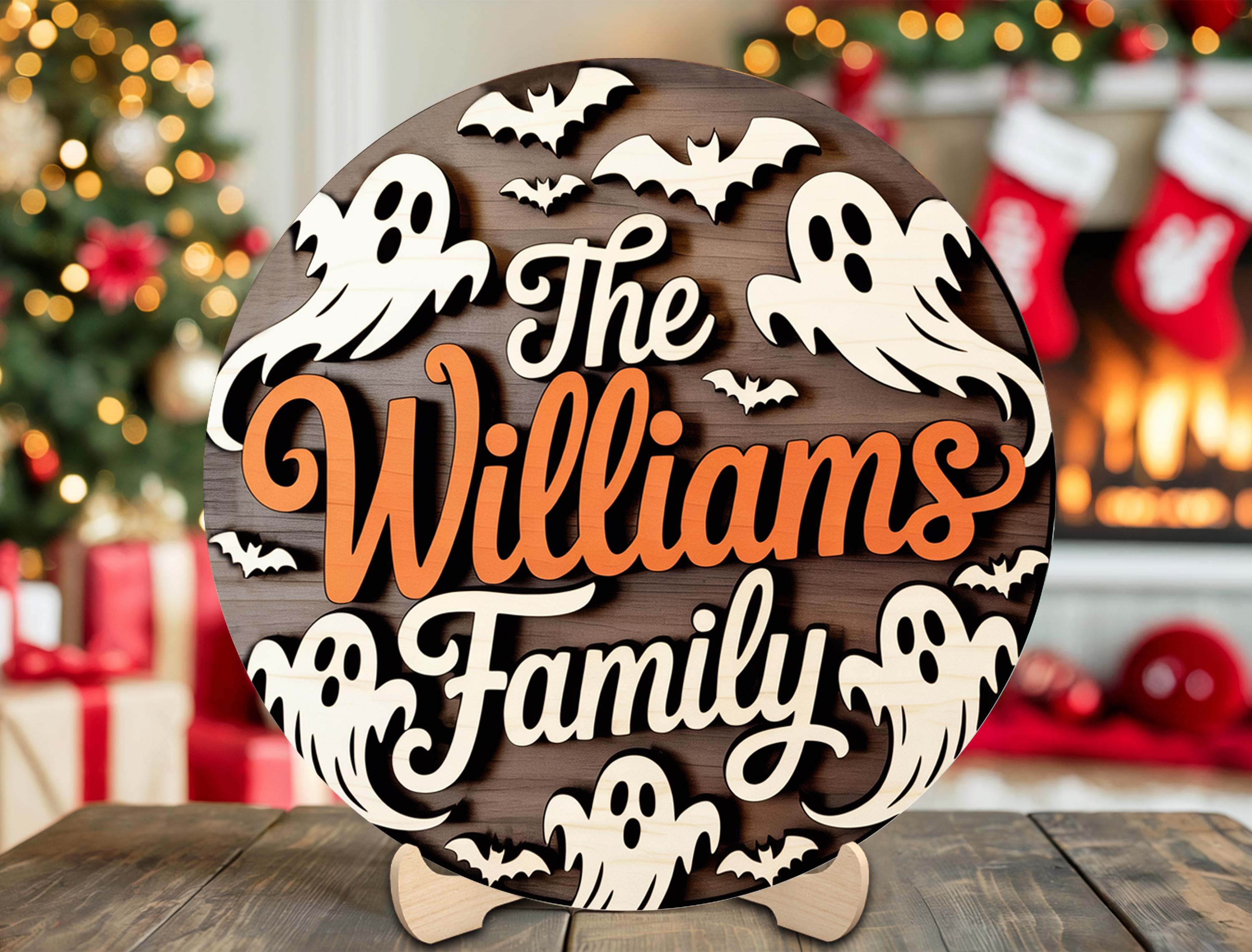 Personalized Halloween Ghost Family Sign