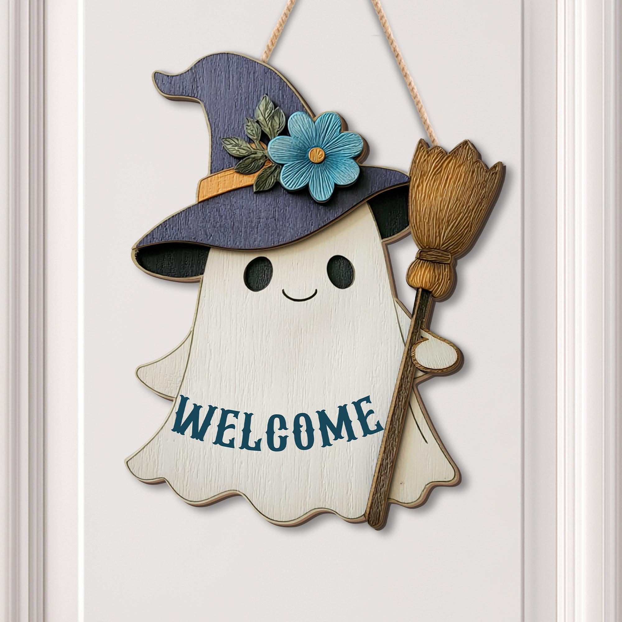 Halloween Ghost Welcome Sign