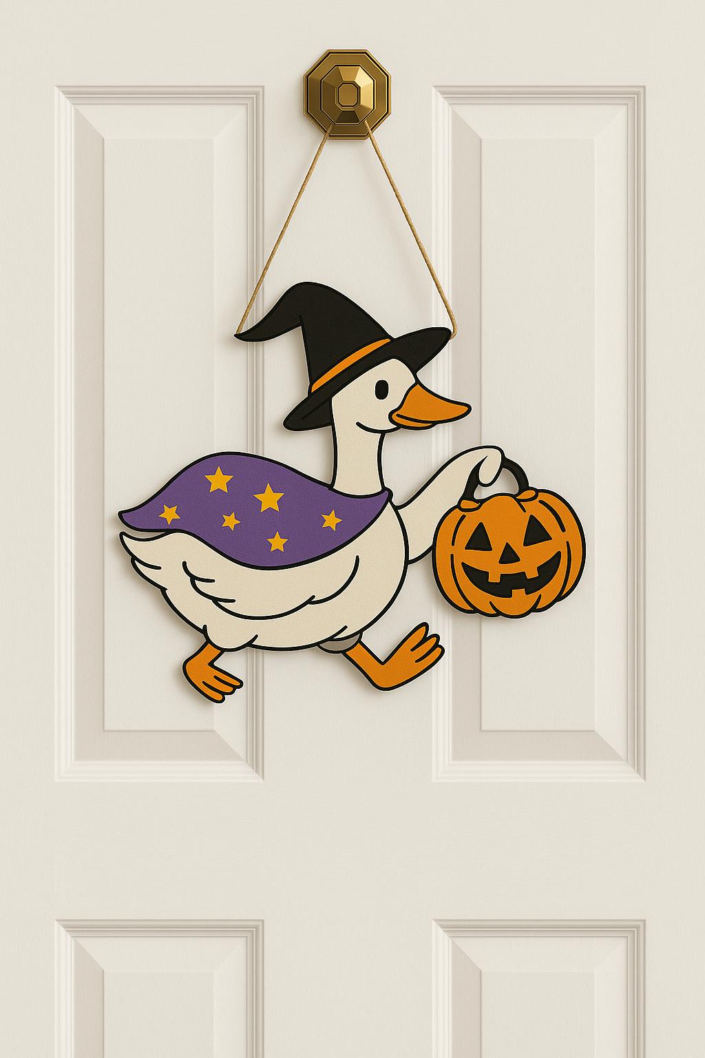 Funny Goose Halloween Door Hanger