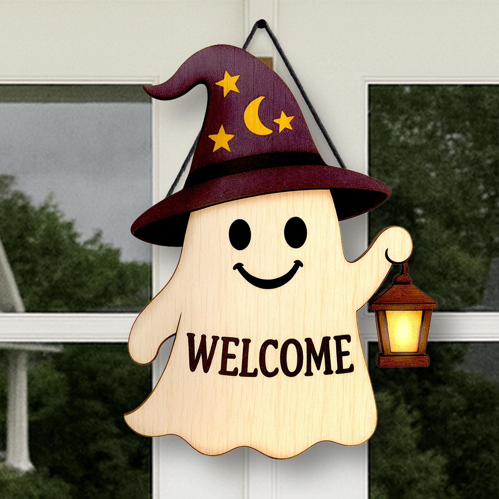 Halloween Ghost Welcome Sign