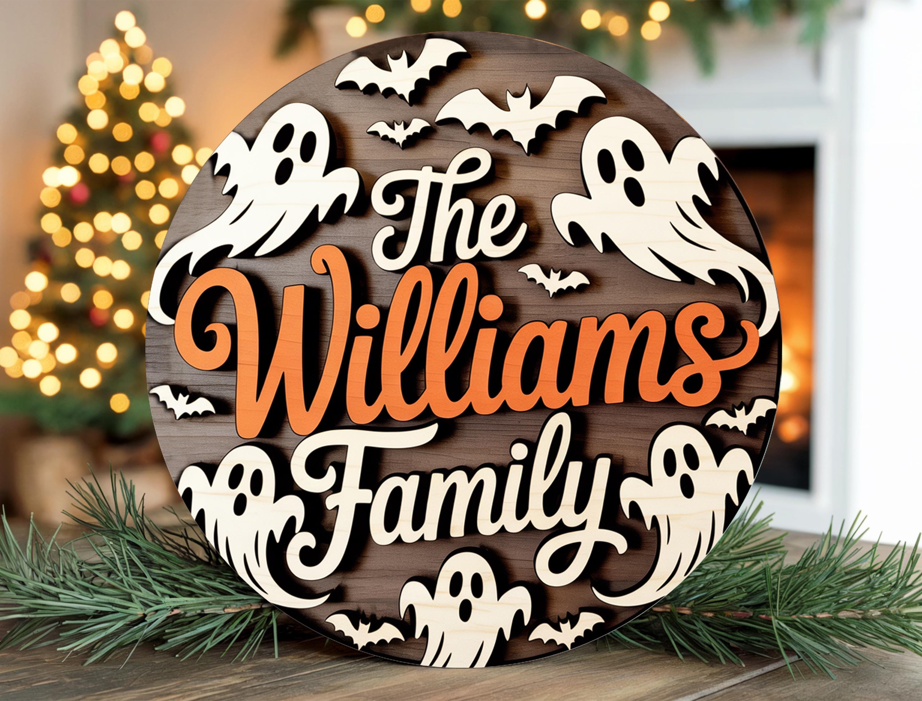 Personalized Halloween Ghost Family Sign