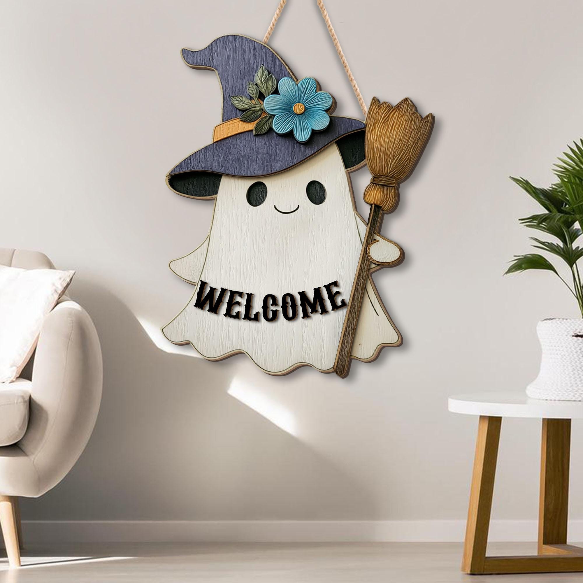 Halloween Ghost Welcome Sign