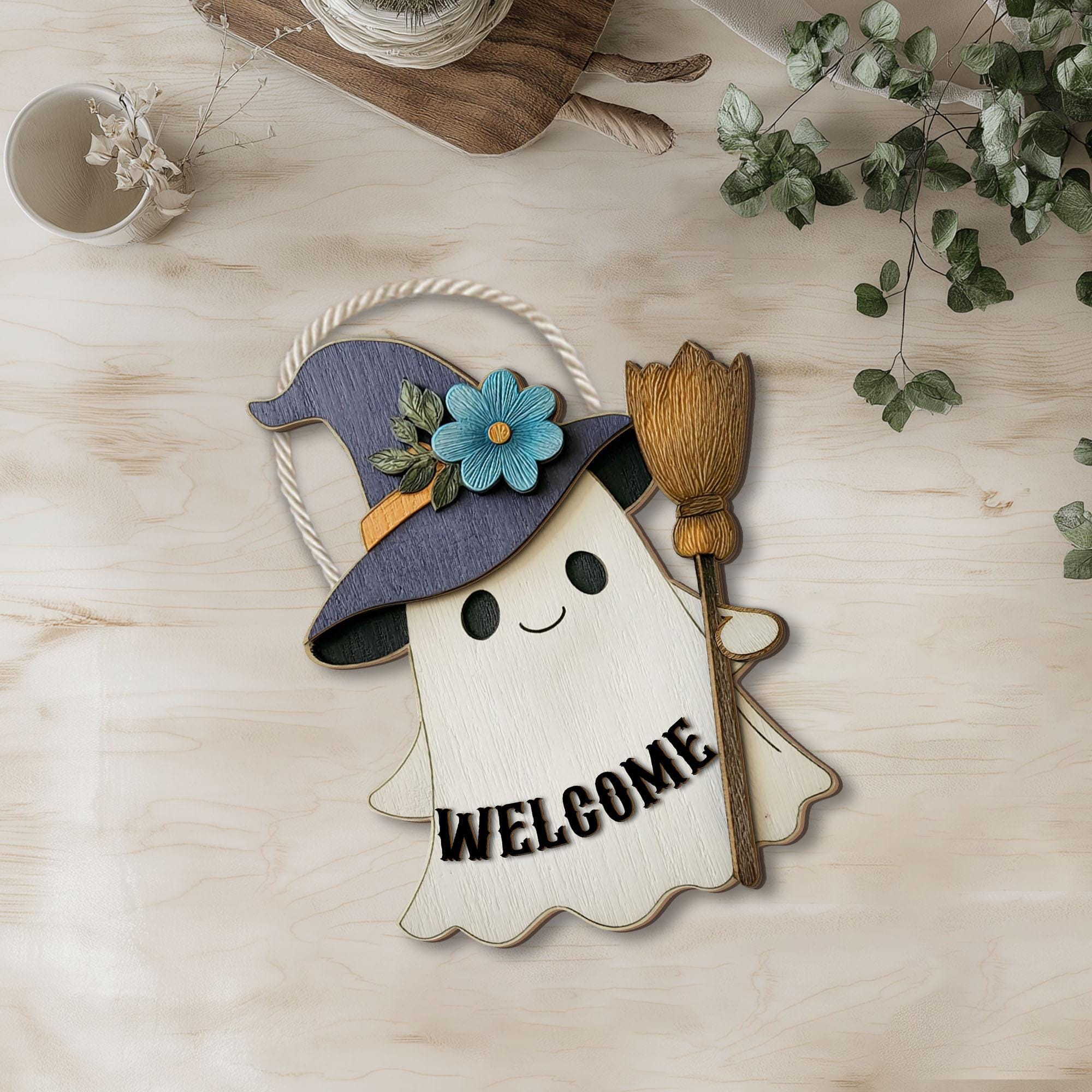 Halloween Ghost Welcome Sign