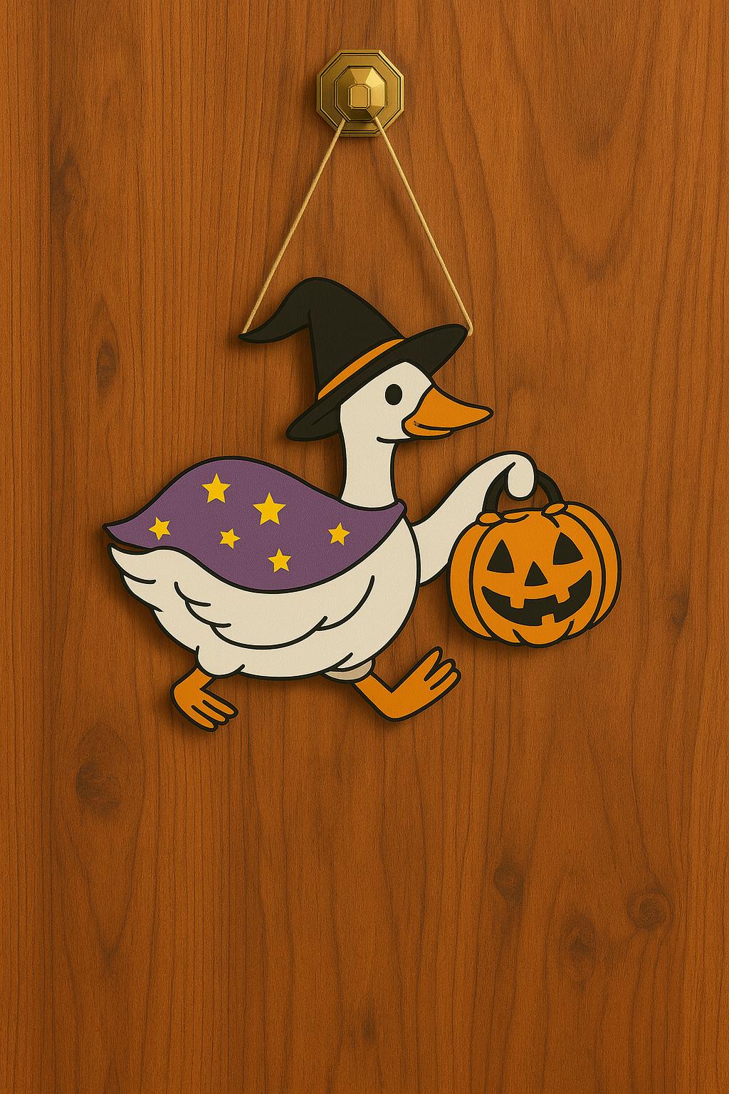 Funny Goose Halloween Door Hanger