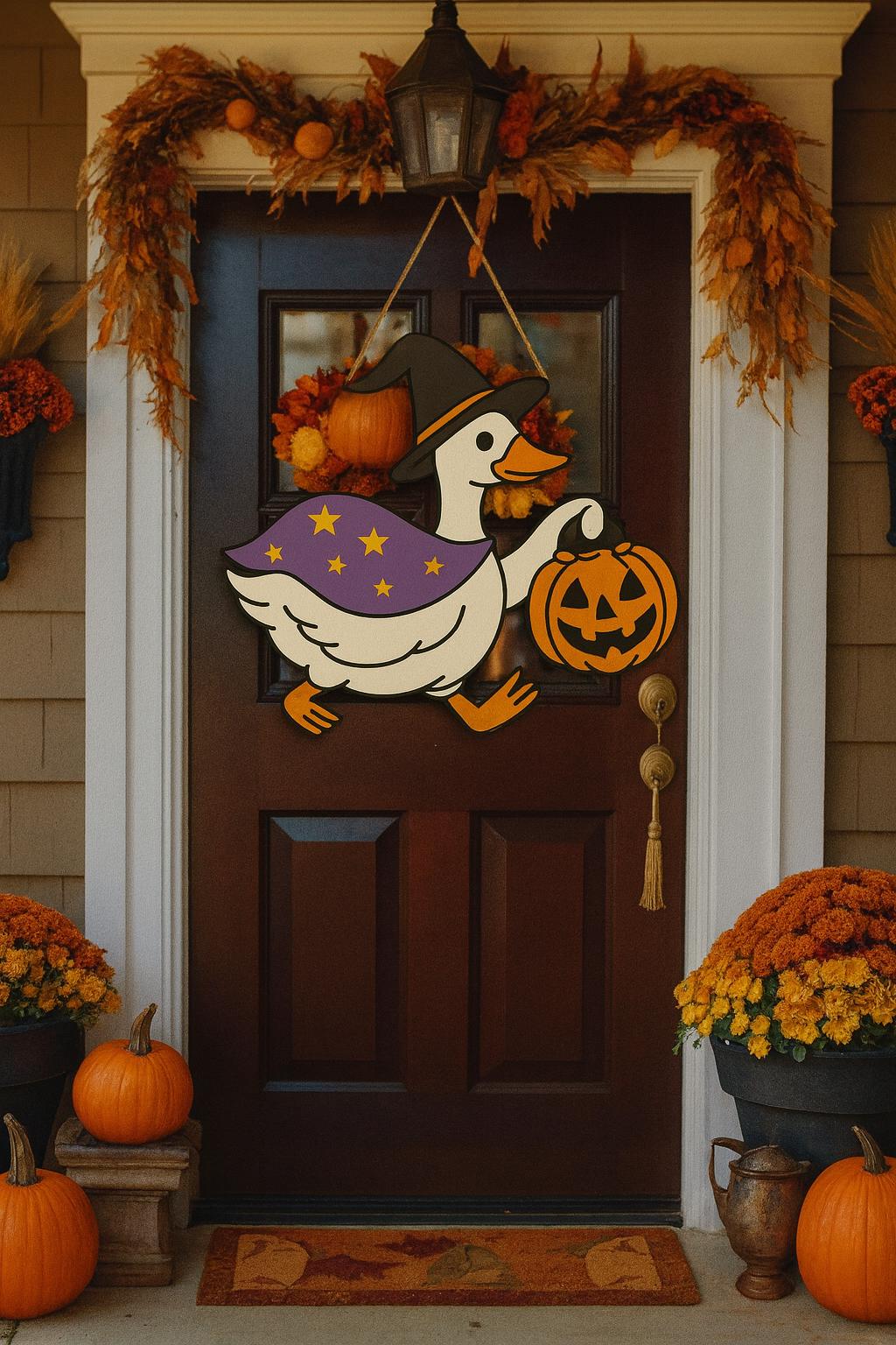 Funny Goose Halloween Door Hanger
